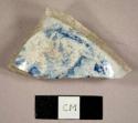 English porcelain base fragment of a cup with blue transfer print on interior