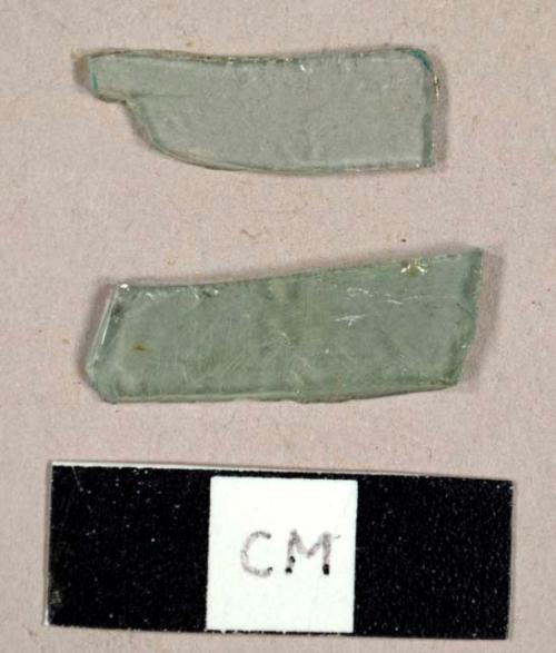 Flat aqua glass fragments