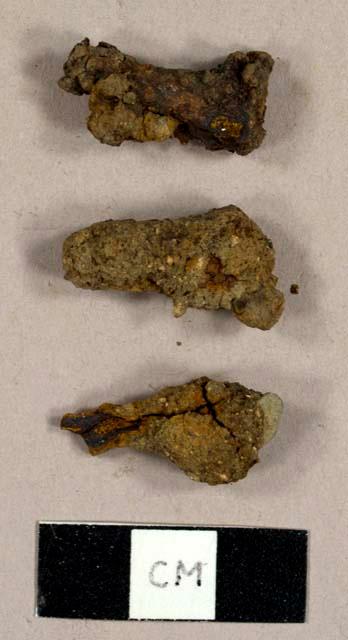 Iron nail fragments, including one possible T-head nail