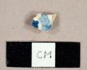 Whiteware sherd with blue and white transfer print on both sides