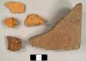 Brick fragments, including some handmade and at least one piece of possible refined redware