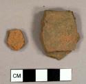 Brick fragments, possibly from roof tiles