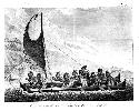 A Canoe of the Sandwich Islands, The Rowers Masked