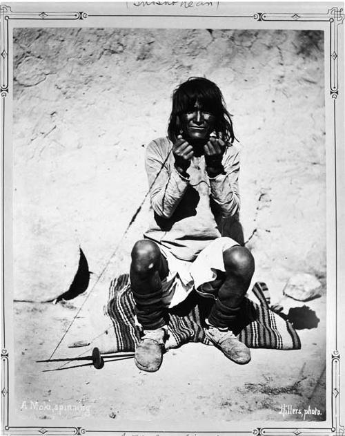 Hopi man spinning