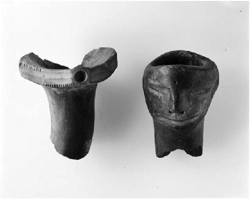 Broken pottery pipes, pipe fragment (05-55-10/66099.1, 14-15-10/89741)