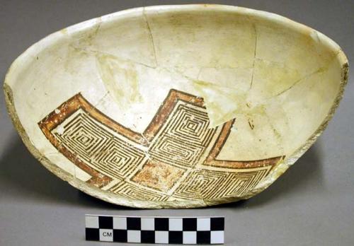 Ceramic partial bowl, polychrome, reconstructed
