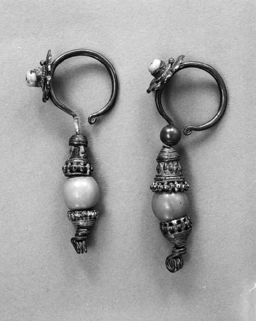 Pair of woman's silver earrings