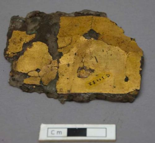 Fragmentary cu. Gold rectangle 3" l.