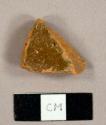 Refined earthenware sherd with lead glaze on interior