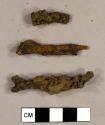 Nail fragments, including one resembling a small metal yoke