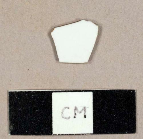 Earthenware sherd with white glaze, possibly a tile