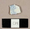 Whiteware sherd with blue transfer print