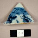 Blue on white Canton porcelain base sherd of a saucer or shallow bowl