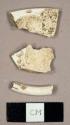 Whiteware sherds, including one base sherd to a saucer and one rim sherd with a possible spout