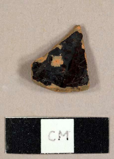 Black lead glazed refined redware, possibly Buckley-type ware