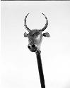 Cane or staff, metal with antelope head