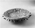 Pomo feathered bakset, coiled shallow dish