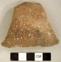 Ceramic, earthenware handle sherd, undecorated, shell-tempered