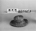 Miniature hat, basketry, woven grass