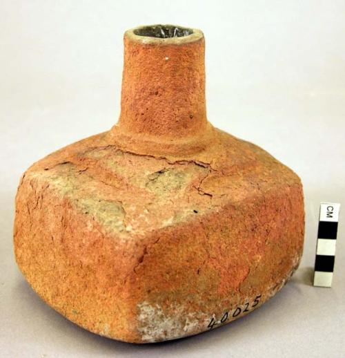 Pottery water bottle, square