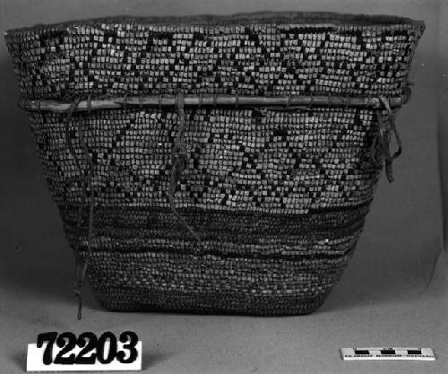 Burden basket from the collection of G.T. Emmons. Coiled, imbricated.