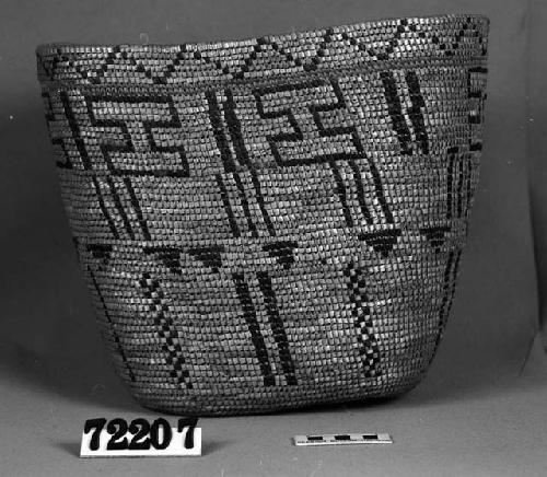 Burden basket from the collection of G.T. Emmons. Coiled, imbricated.