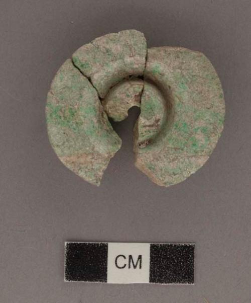 Jade "button" and matching fragment - diam 35-40mm. x 10mm.