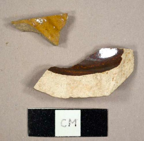 Rockingham-type earthenware sherds