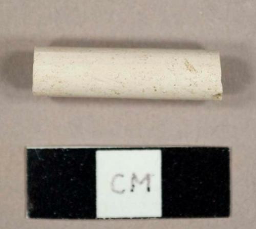 White kaolin pipe stem fragment