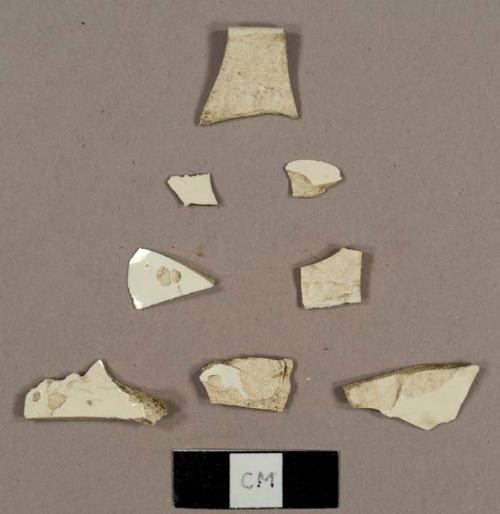 Creamware sherds, including a possible plate rim sherd