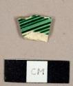 Whieldon ware sherd, with ribbing and green glaze