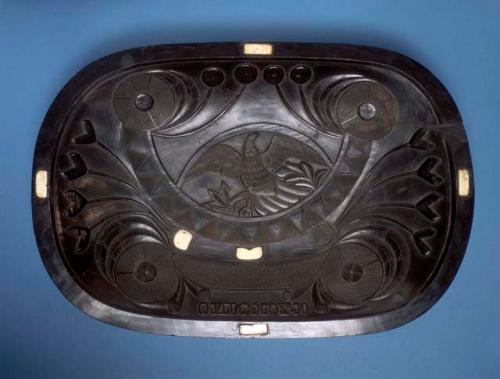 Black slate platter--bird design