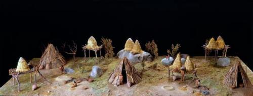 Model of house group, western Mono