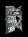 2 fragments of large banded tubular jade bead inscribed with hieroglyphs - 32x25
