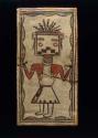 Tile, polacca polychrome style d. kachina & clown design. 22.0 x 11.5 cm.