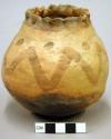 San Bernardo black on yellow pottery small jar