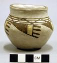 Modern polychrome pottery jar--unfired