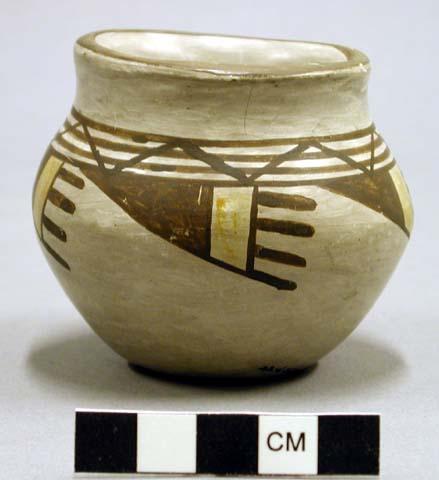 Modern polychrome pottery jar--unfired