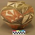 Polychrome pottery large jar - red, black, yellow