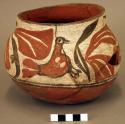 Polychrome pottery jar - red, black, yellow