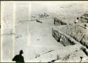 Scan of photograph from Judge Burt Cosgrove photo album.October- November 1933. Pendleton Ruin. Closed door in east wall of room.