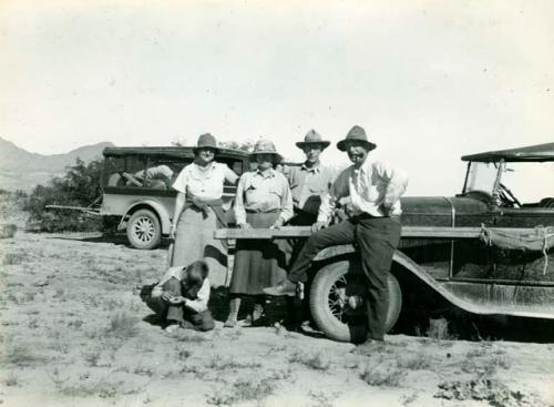 Scan of photograph from Judge Burt Cosgrove photo album.Mr.and Mrs. A.V.Kidder and Jimmie Kidder C.B. Cosgrove-Mr.and Mrs. C.B.Cosgrove.