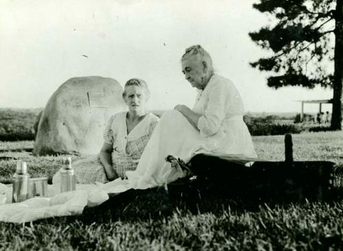 Scan of photograph from Judge Burt Cosgrove photo album.C.M and A.M Cosgrove at Gurrier Hill-July 21-1933.