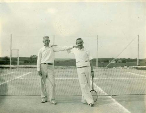 Scan of photograph from Judge Burt Cosgrove photo album. Sept.1-1932. Father and Son CB.C and CB.C.J