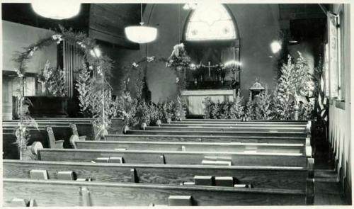 Scan of photograph from Judge Burt Cosgrove photo album.Episcopal Church Silver City New Mex. 1931