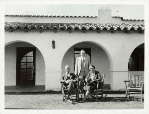 Scan of photograph from Judge Burt Cosgrove photo album. C.B. Cosgrove family Tucson Airport 11-5-30