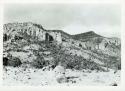 Scan of photograph from Judge Burt Cosgrove photo album.Saddle Mt. Pueblo Creek.