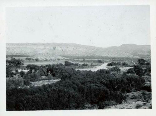 Scan of photograph from Judge Burt Cosgrove photo album.Gila River above Red Rock New Mex 10-19-30