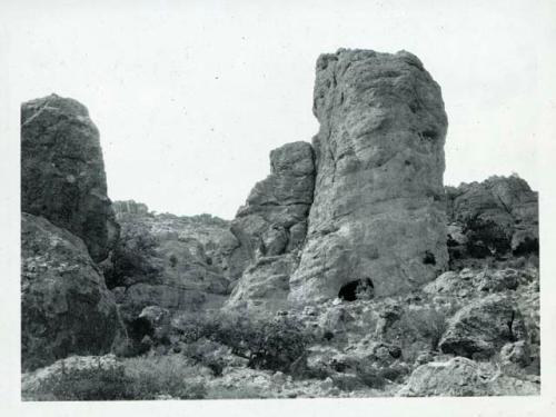 Scan of photograph from Judge Burt Cosgrove photo album.At Pierce Ranch Eastside Alamo Mts. Hidalgo Co. N.Mex 10-9-30