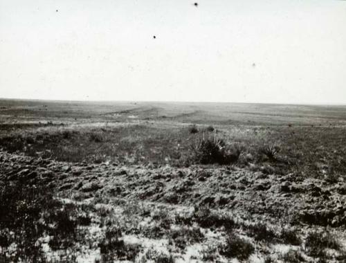 Scan of photograph from Judge Burt Cosgrove photo album.Old Santa Fe Trail. Western Cimarron Co. Okla. 9-14-30